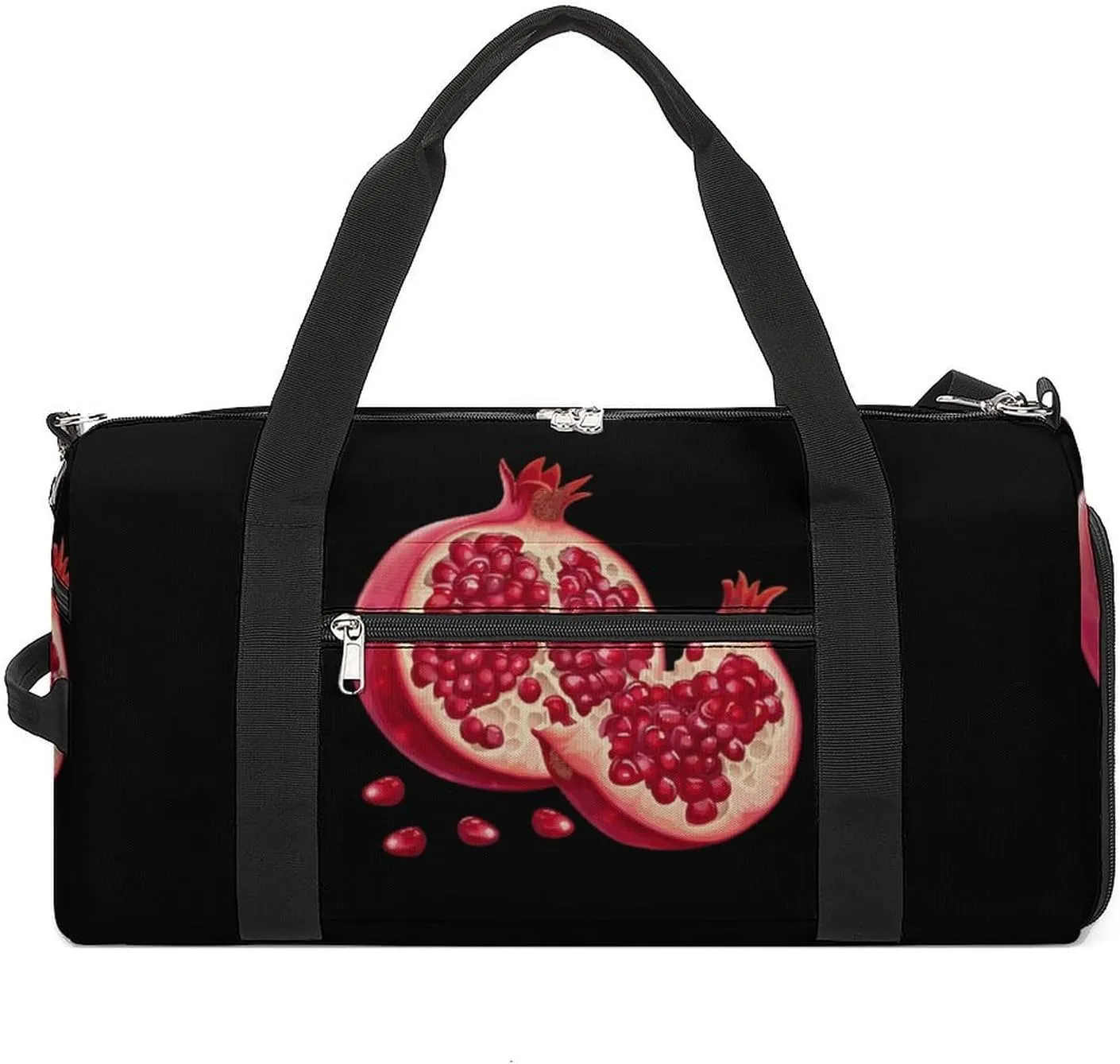 Pomegranate Funny Gym Bag Travel Tote Bag Duffel Bag with Shoe Compartment for Weekender Sports Vacation