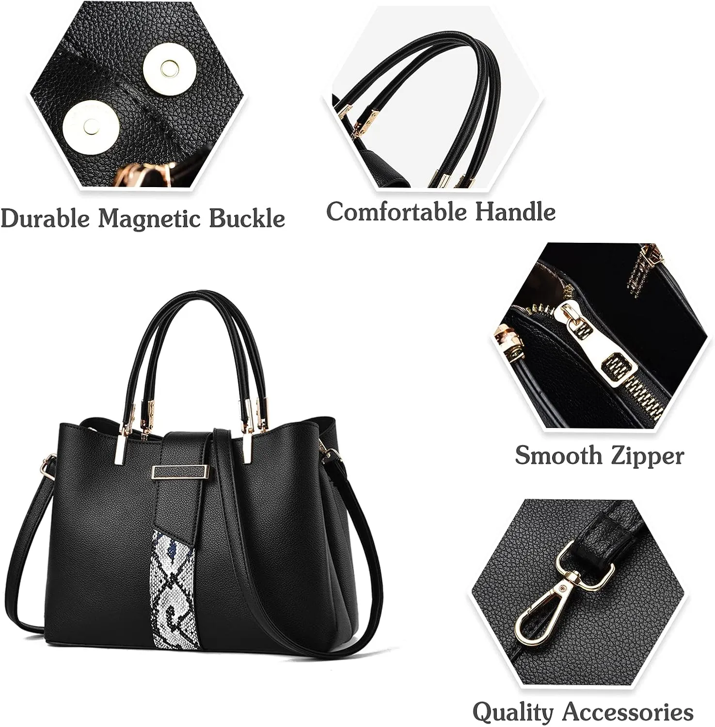 PORRASSO Handbag Women Top-Handle Bags Fashion Shoulder Bag Ladies Satchel PU Leather Waterproof Crossbody Tote Bag for Work Daily Use Red