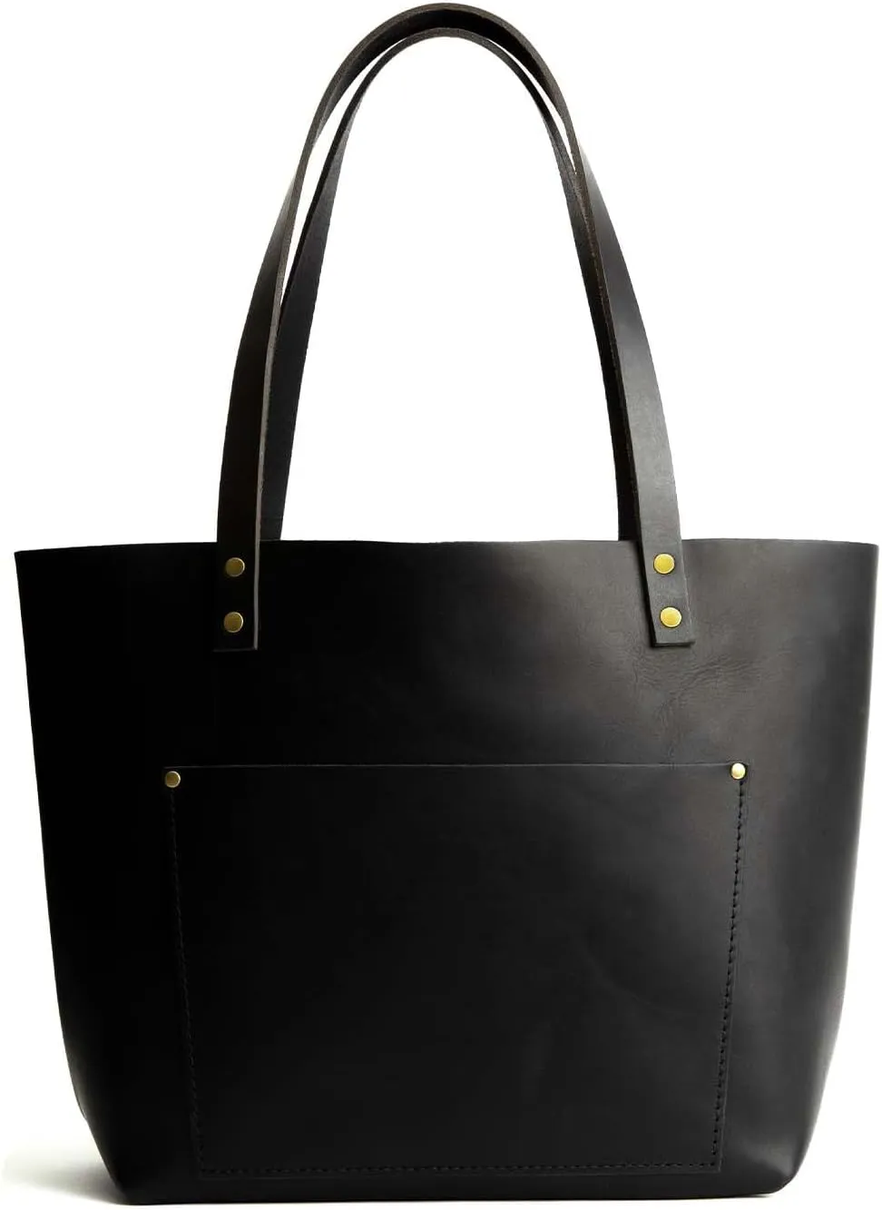 Portland Leather Goods Classic Medium Tote Bag – Handmade, Open Top, Durable & Unlined – Interior & Exterior Pockets