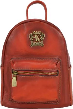 Pratesi Leather, Leather Bag for Women Montegiovi Backpack in cow leather - Montegiovi Backpack B186 Cherry