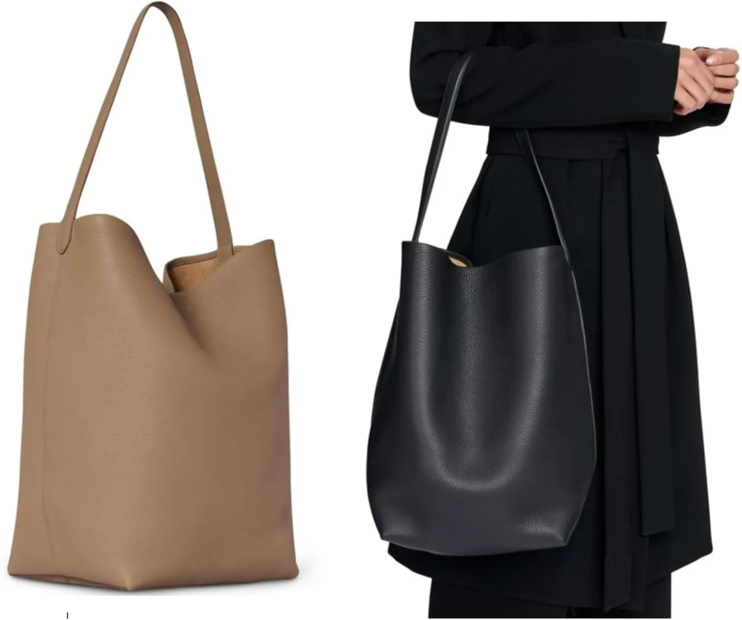 Premium Genuine Leather Bucket Tote for Women - Large Shoulder Tote for Everyday Use
