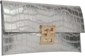 PU Crocodile Print Envelope Clutch Purse (L) 11.6 (W) 0.2 (H) 6.5