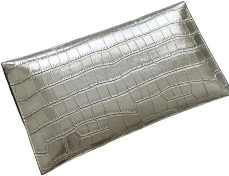 PU Crocodile Print Envelope Clutch Purse (L) 11.6 (W) 0.2 (H) 6.5