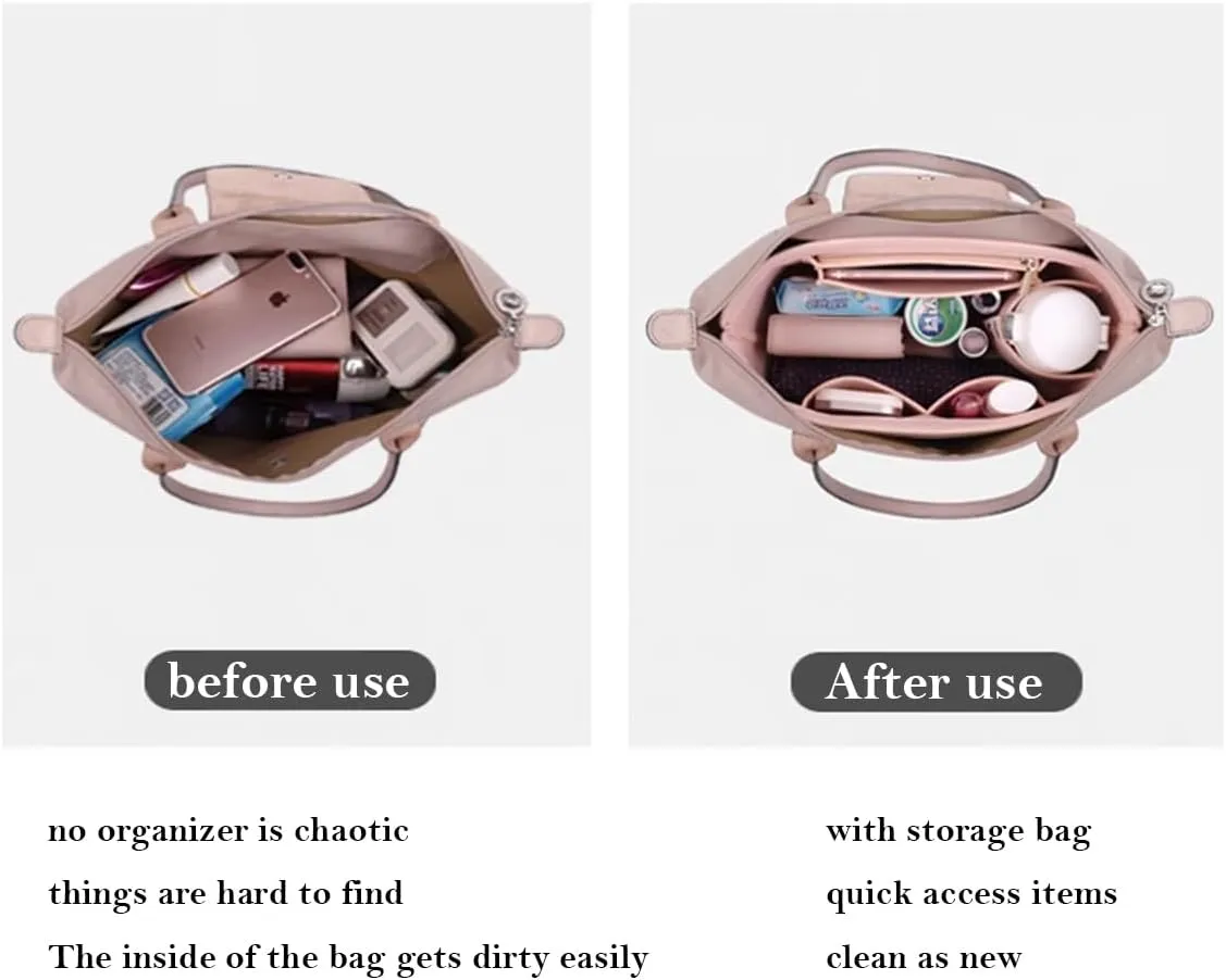 Purse Organizer Insert, Bag Organizer for Le Pliage, Handbags Organizer Insert (Grey, Medium)