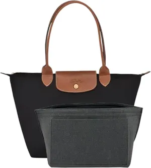 Purse Organizer Insert, Bag Organizer for Le Pliage, Handbags Organizer Insert (Grey, Medium)
