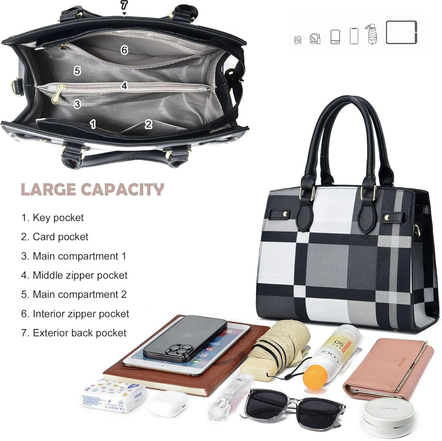 Purses and Handbags for Women Satchel Fashion Ladies Top Handle Shoulder Tote Bags