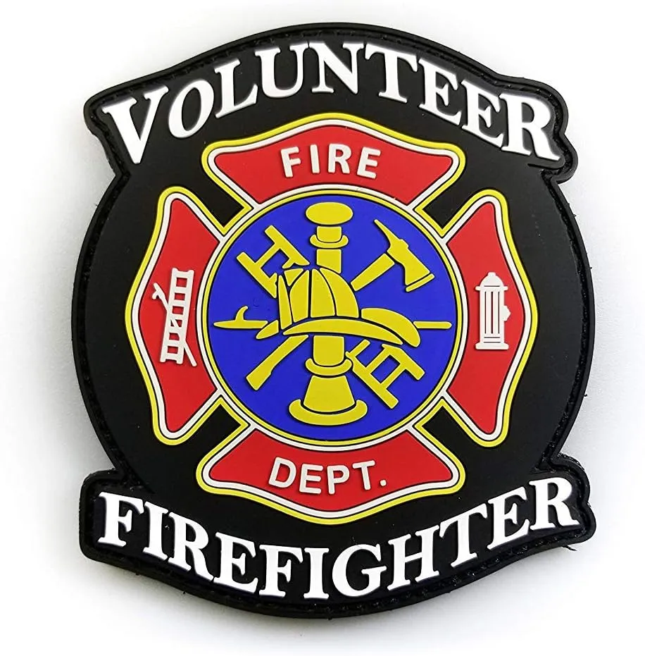 PVC Morale Patch - Volunteer Firefighter 4"x4"