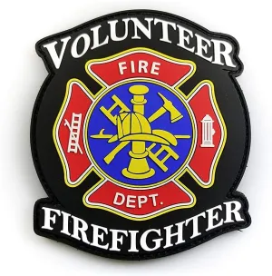 PVC Morale Patch - Volunteer Firefighter 4"x4"