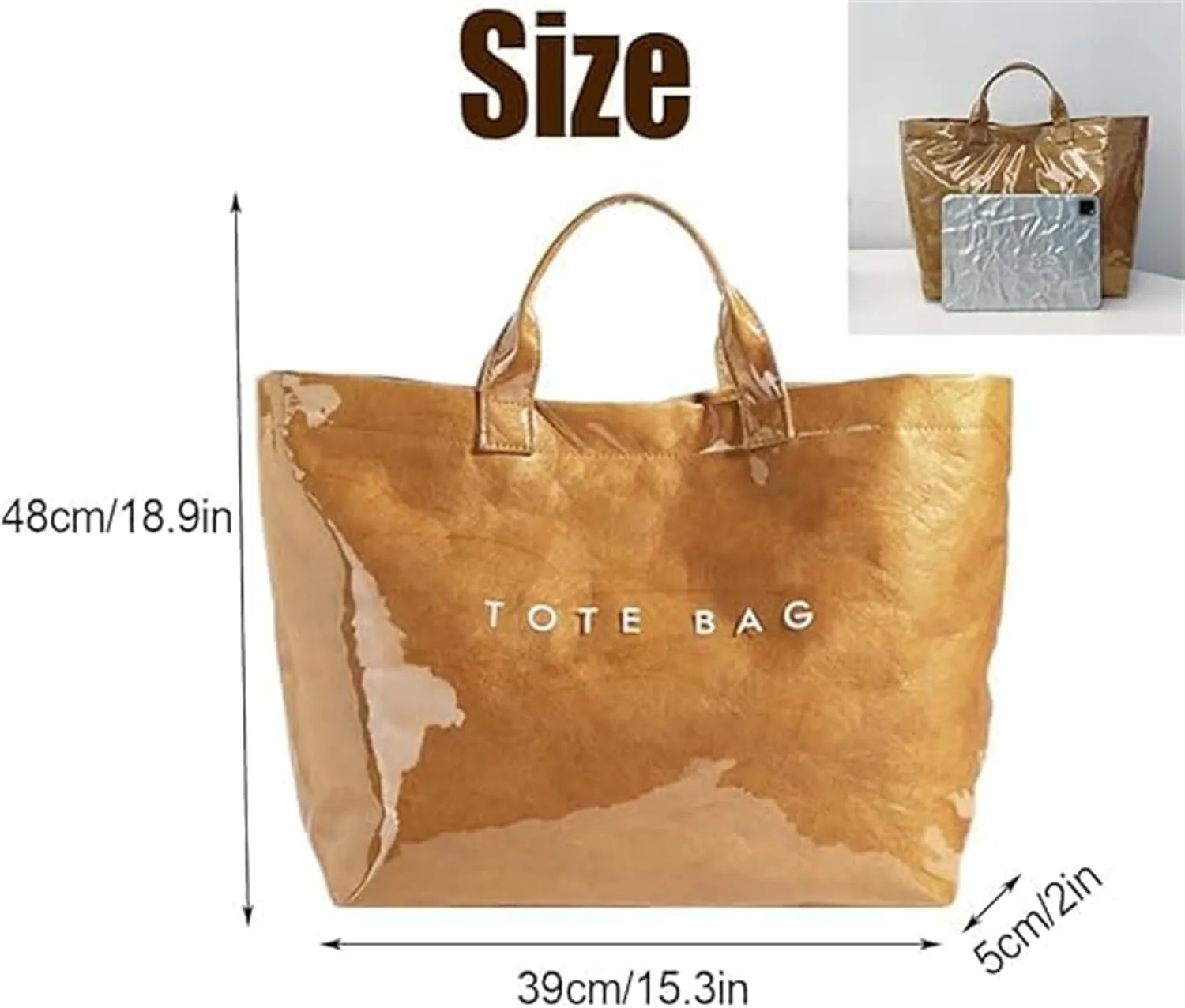 PVC Tote Bag for Women Stellaya Tote Bag Womens Letters Print Tote Bag Large Kraft Paper Tote Bag Clear Hobo Handbag