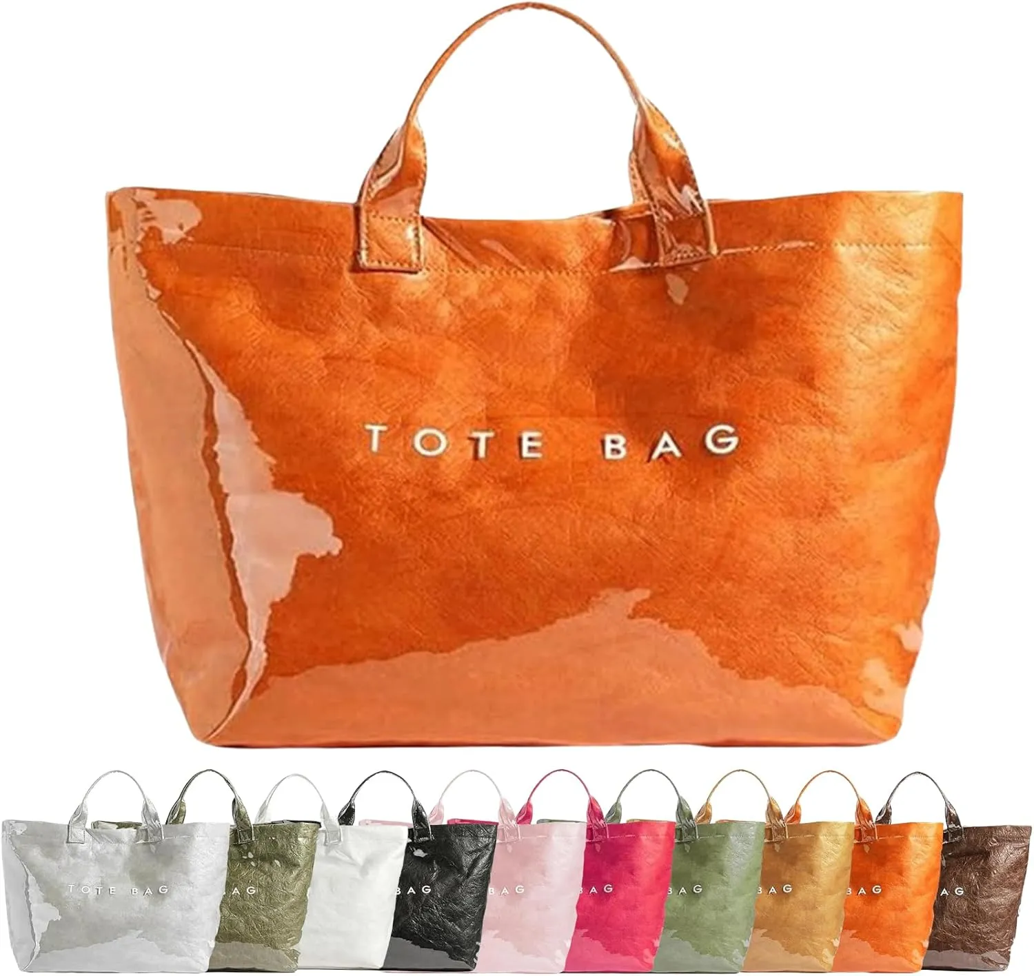 PVC Tote Bag for Women Stellaya Tote Bag Womens Letters Print Tote Bag Large Kraft Paper Tote Bag Clear Hobo Handbag