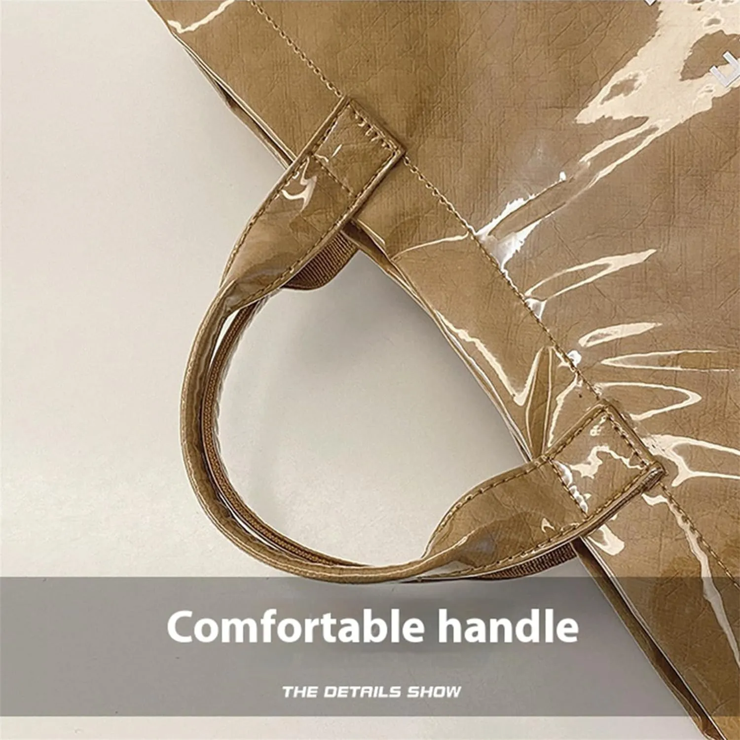 PVC Tote Bag for Women Stellaya Tote Bag Womens Letters Print Tote Bag Large Kraft Paper Tote Bag Clear Hobo Handbag