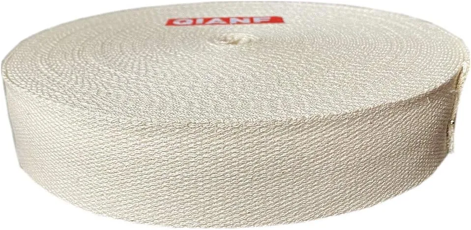 QIANF 1 1/2 Inch Natural Cotton Webbing 25 Yards for Bags Backpack Straps Belts Tote Bag Handles Pet Collars Fabric Purse Making Crafts