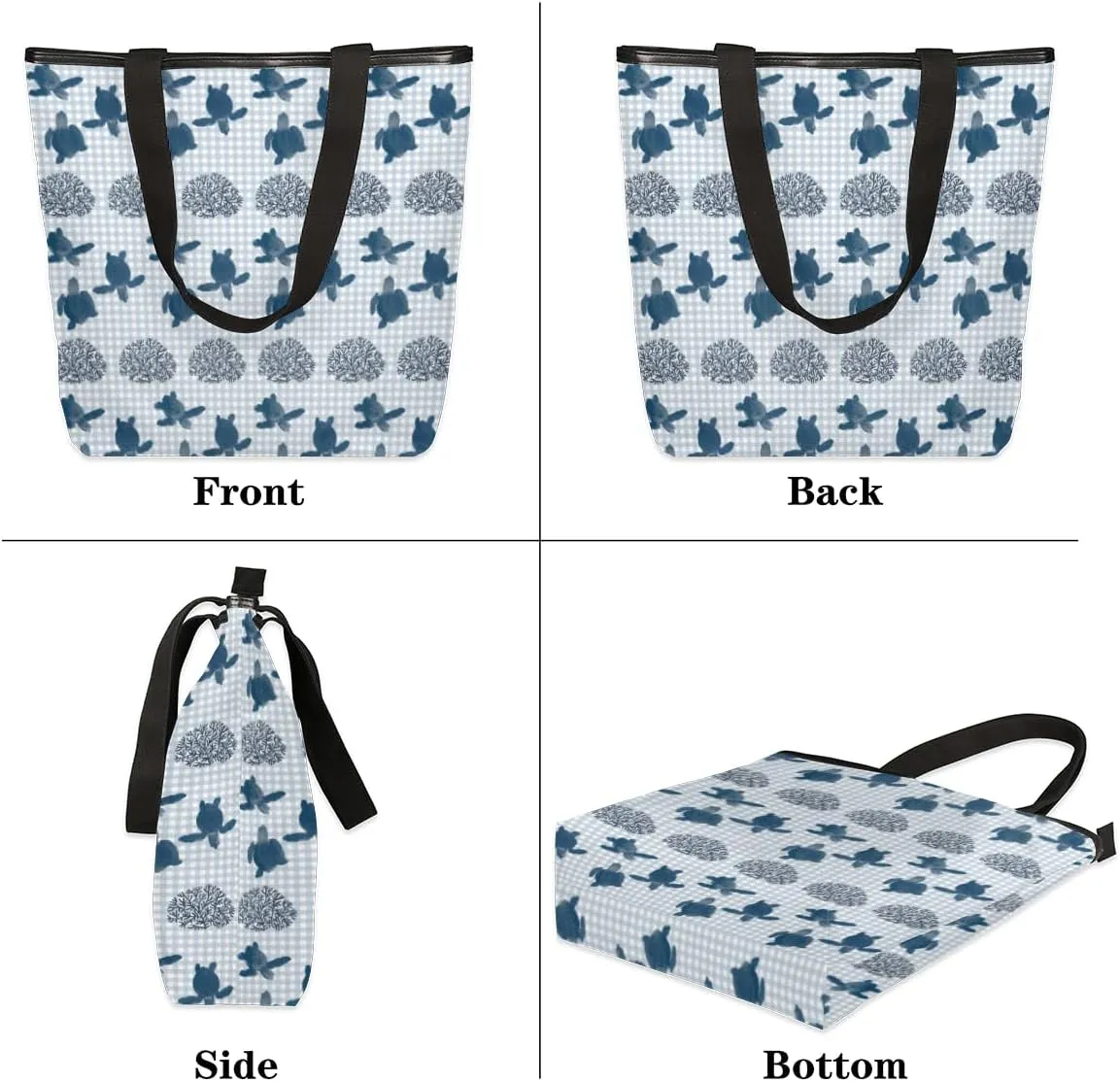 QsirBC Fun Cat Canvas Tote Bag for Women Reusable Shoulder Totebag Pocket Zipper Casual Handbag
