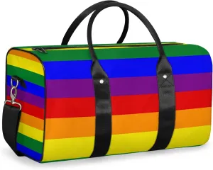 Rainbow Travel Duffle Bag, Weekender Bags for Women Men, Carry on Overnight Bag Waterproof Gym Bags, Hospital Bag for Labor and Delivery