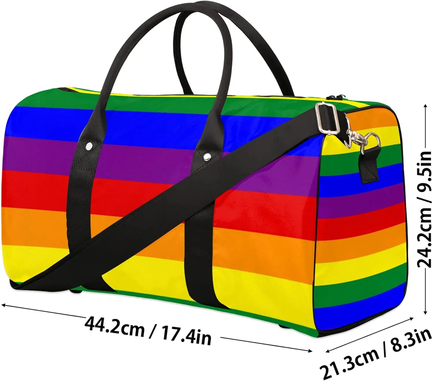 Rainbow Travel Duffle Bag, Weekender Bags for Women Men, Carry on Overnight Bag Waterproof Gym Bags, Hospital Bag for Labor and Delivery