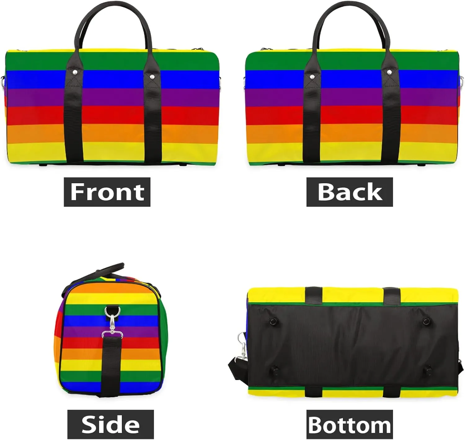 Rainbow Travel Duffle Bag, Weekender Bags for Women Men, Carry on Overnight Bag Waterproof Gym Bags, Hospital Bag for Labor and Delivery