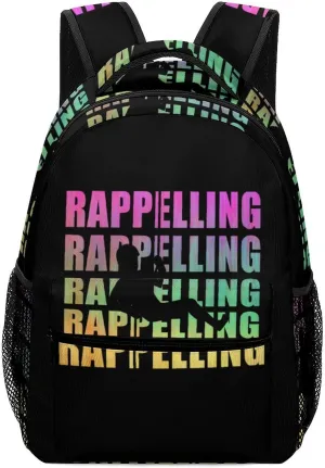 Rappelling Silhouette Casual Daypack Backpack Laptop Bag Cute Unisex for Travel Business Work
