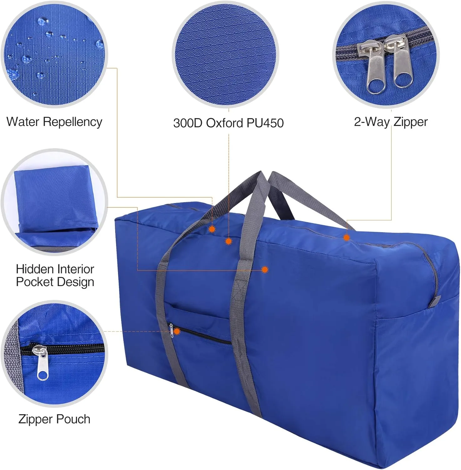 REDCAMP 100L Extra Large Duffle Bag, Water Resistant Lightweight Foldable Duffel Bag for Outdoor Camping, Blue