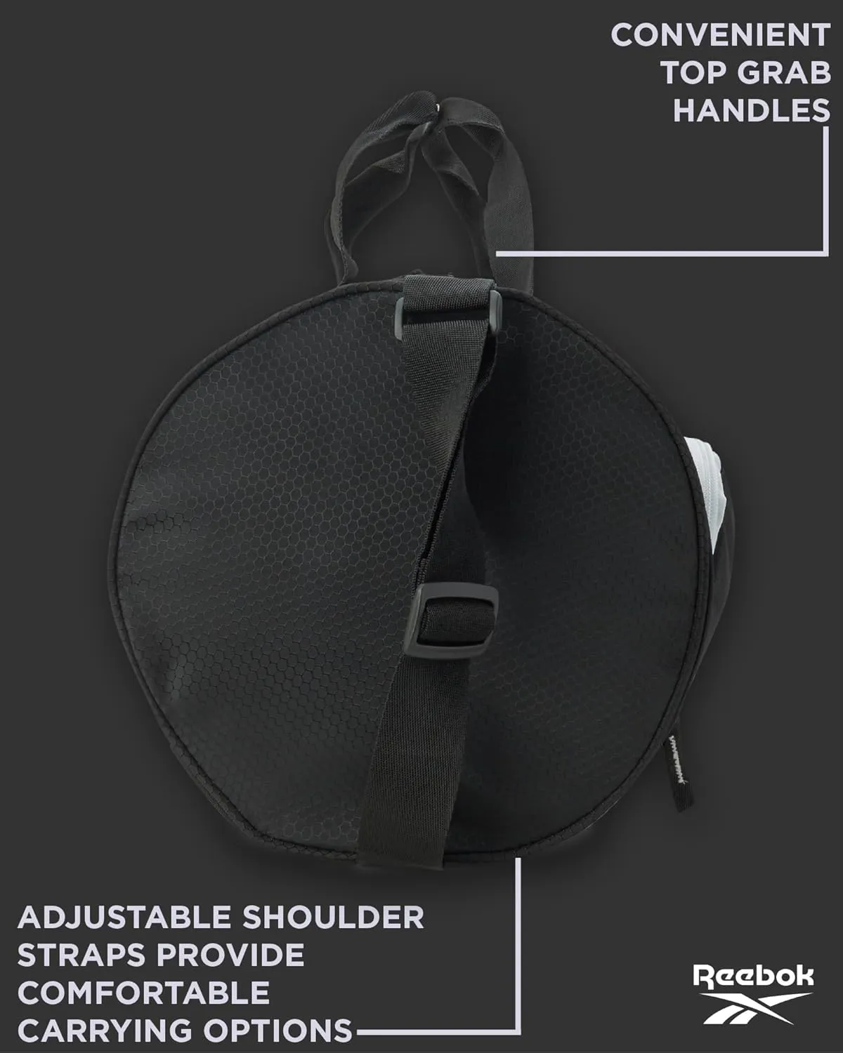 Reebok Duffle Bag - Unisex Lightweight Gym, Sports and Travel Mini Carry On Weekender Bags for Women and Men, Size One Size, Perth II Black