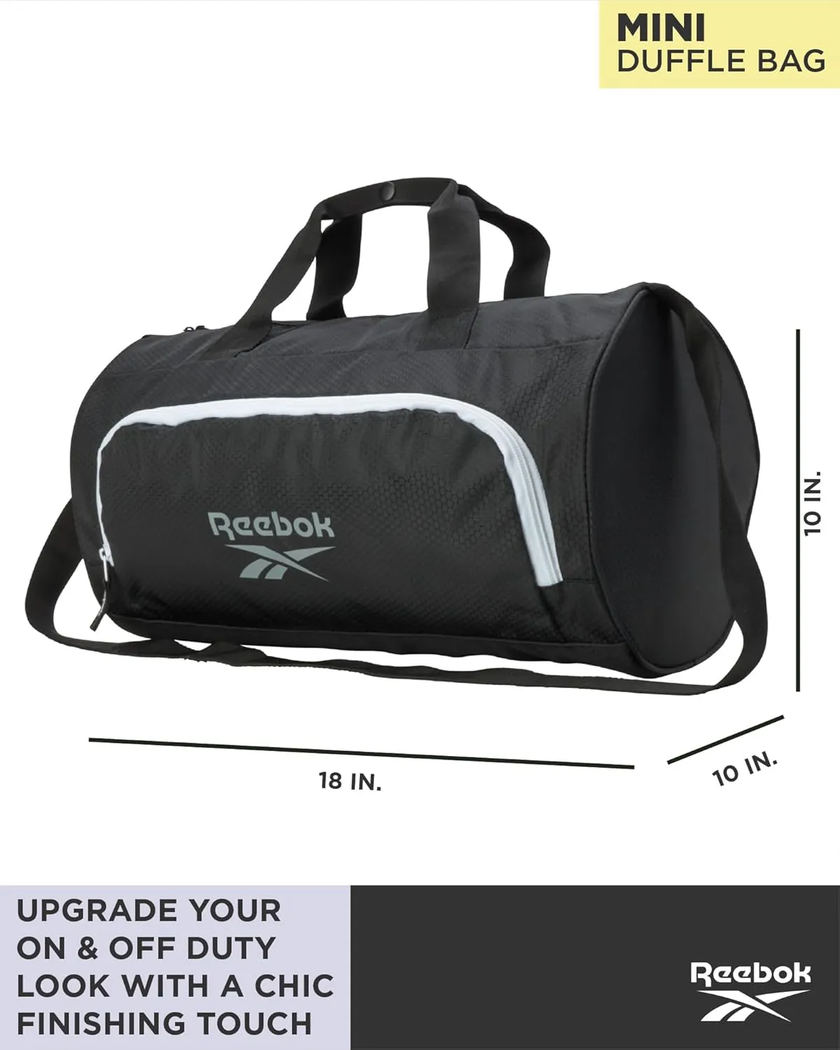 Reebok Duffle Bag - Unisex Lightweight Gym, Sports and Travel Mini Carry On Weekender Bags for Women and Men, Size One Size, Perth II Black