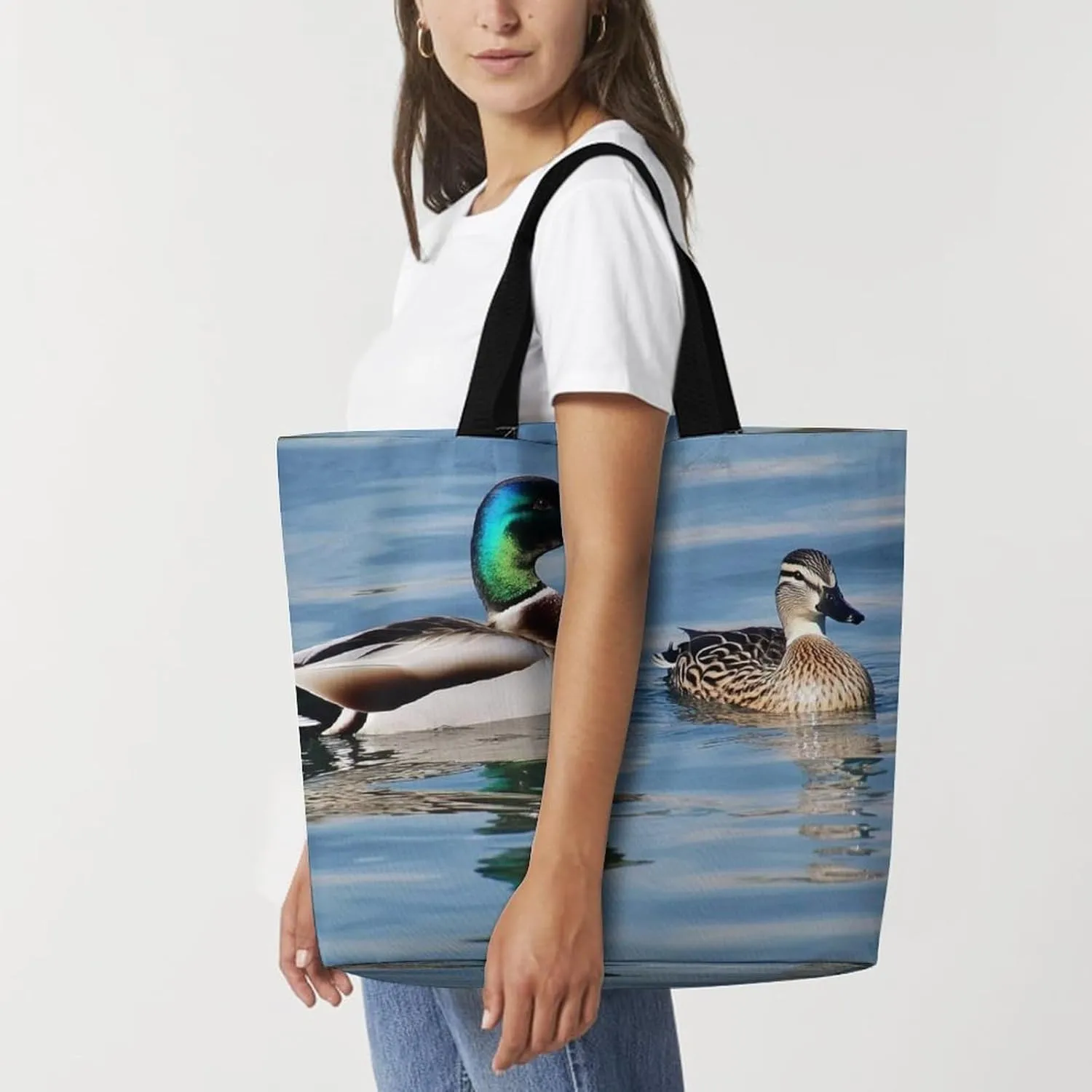 Reusable Grocery Bag for Women, Portable Large Shopping Storage Bag Casual Shoulder Handbags