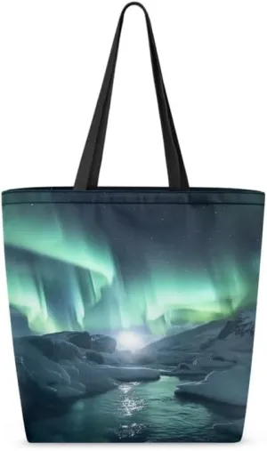Reusable Grocery Bag Women's Large Casual Shoulder Handbag, Canvas Totes Foldable Shopping Bag for Groceries
