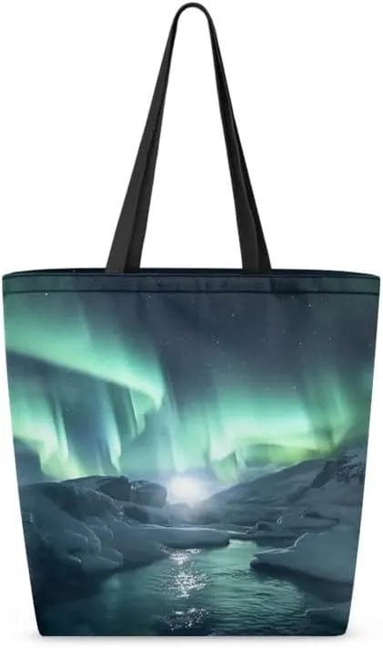 Reusable Grocery Bag Women's Large Casual Shoulder Handbag, Canvas Totes Foldable Shopping Bag for Groceries