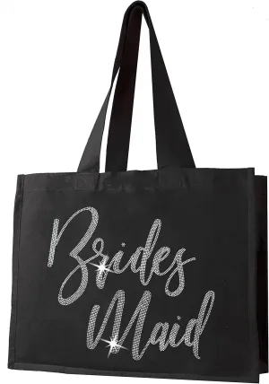 Rhinestone Canvas Bride Tote - Bride to Be Gift Bags JUMBO SIZE 18" x 14" Tote Bag - Tote Bag Bridal Gifts