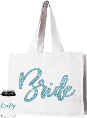 Rhinestone Canvas Bride Tote - Bride to Be Gift Bags JUMBO SIZE 18" x 14" Tote Bag - Tote Bag Bridal Gifts
