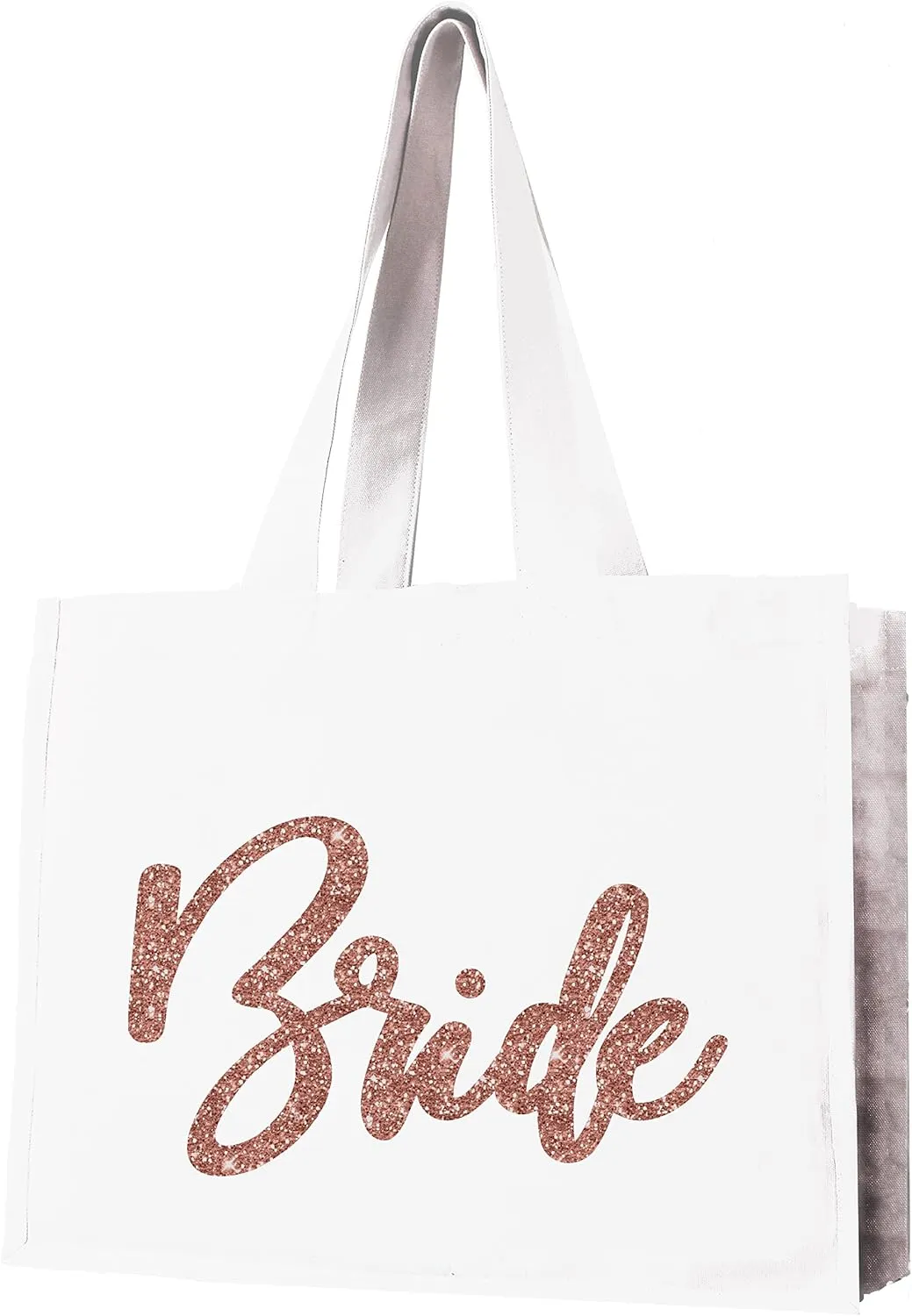 RhinestoneSash Rose Gold Bridal Party Tote Bags - JUMBO 18" x 14" Wedding Totes - Bridal Shower Gifts & Favors