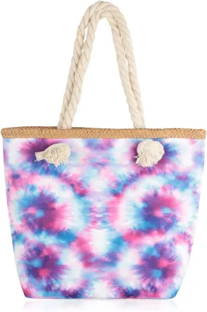 RIAH FASHION Kid's Reusable Eco Shopper Beach Tote - Canvas Fabric Travel Shoulder Bag Plaid Stripe, Animal, Tie Dye
