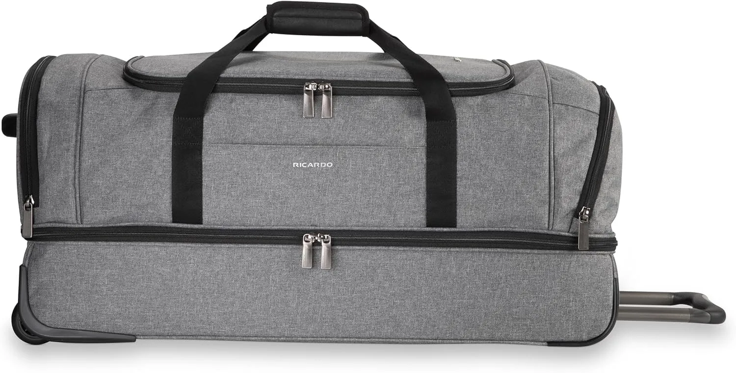 Ricardo Beverly Hills Malibu Bay 3.0 Rolling Duffel Travel Bag with Wheels & Handle, Weather & Abrasion Resistant Polyester, Spacious & Lightweight, StayFresh Polygiene Lining, 30" Wide, Gray