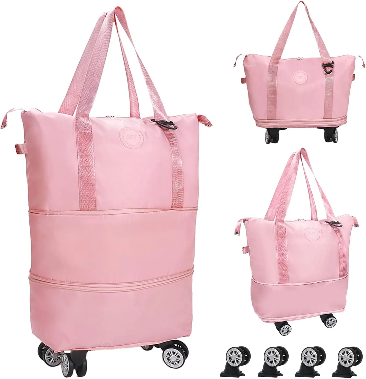 Rolling Duffle Bag with Wheels, Expandable Foldable Luggage Bag, Carry-On Duffel Bag, Large Bag for Travel, Weekend Bag