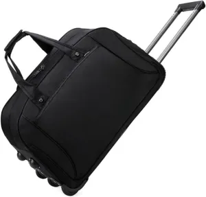 Rolling Duffle Bag With Wheels， Traveling Tote For Camp Travel Gym,Carry On Luggage Tote Unisex-Adult Short Term Trips，Weekender Camping Overnight Carry On(Black,Small)