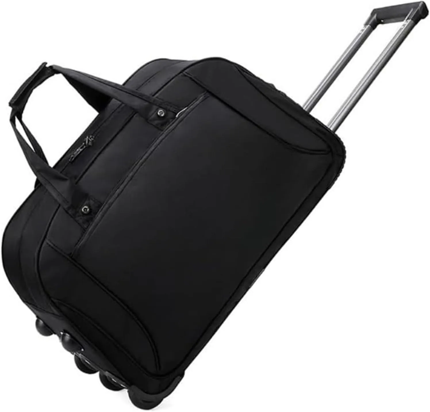 Rolling Duffle Bag With Wheels， Traveling Tote For Camp Travel Gym,Carry On Luggage Tote Unisex-Adult Short Term Trips，Weekender Camping Overnight Carry On(Black,Small)