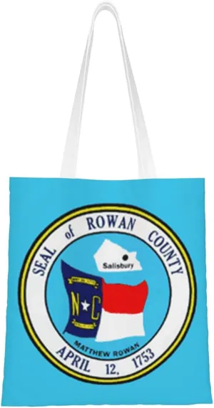 Rowan County Flag Tote Bag for Women Canvas Shopping Bags Reusable Large Capacity Casual Shoulder Handbags Grocery Bags DIY Gift Bags