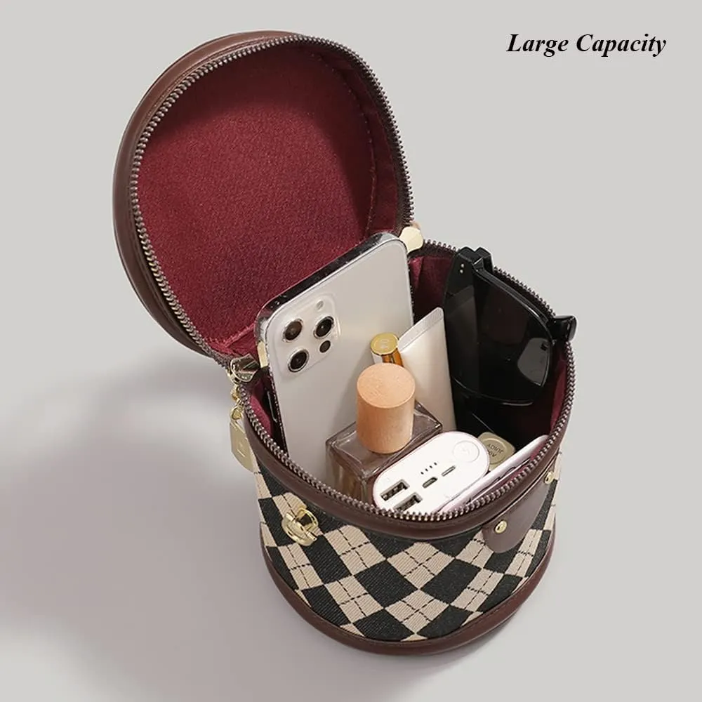 RTGGSEL Quilted Lattice Crossbody Shoulder Bags for Women Small Tote Square Satchel Handbags Purse with Bunny Doll Pendant