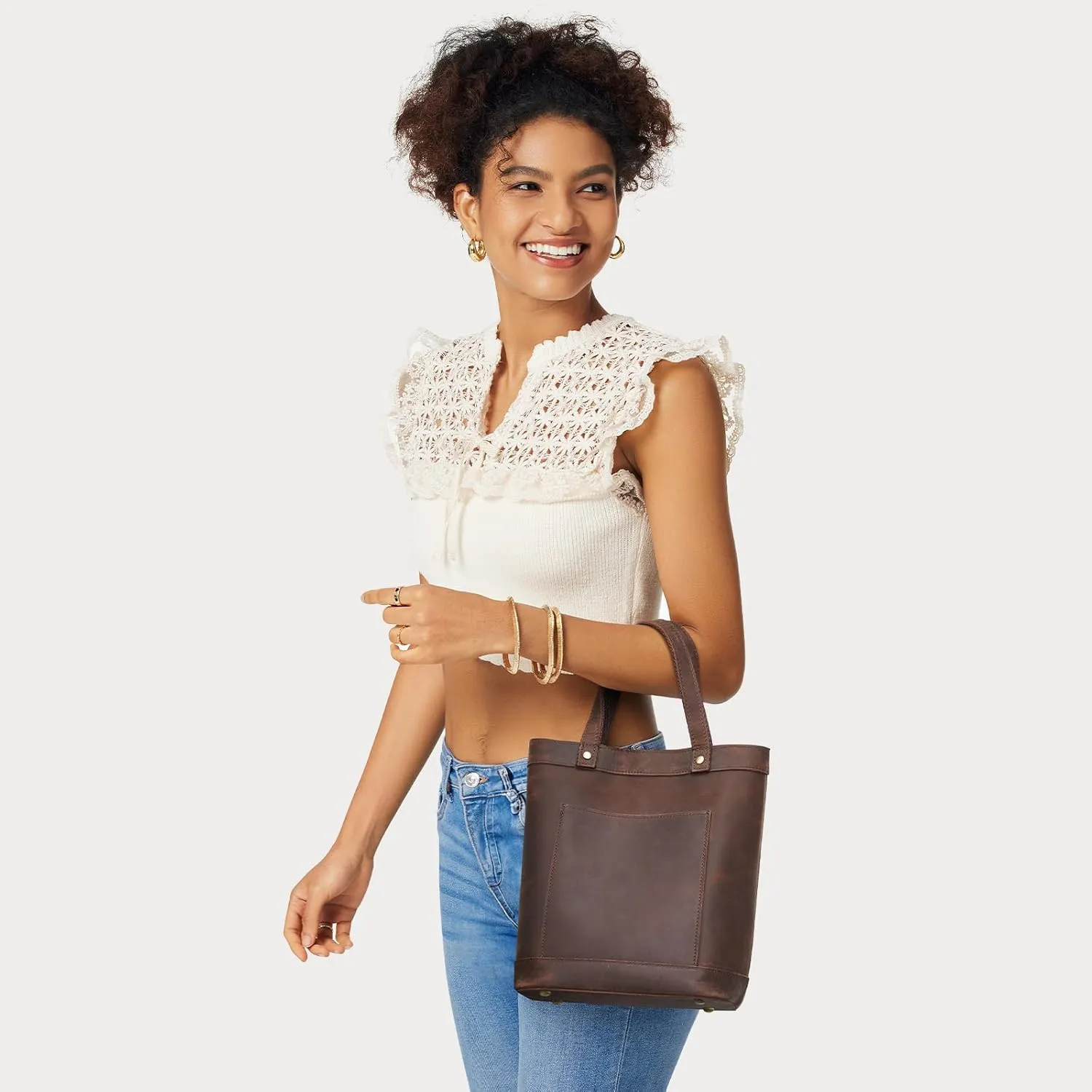 S-ZONE Leather Crossbody Bags for Women Tote Top Handle Handbag Purses Designer Satchel Shoulder Bag
