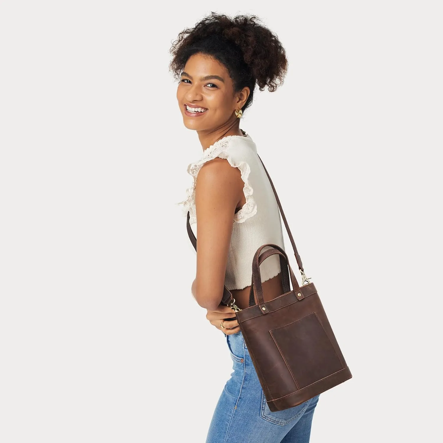 S-ZONE Leather Crossbody Bags for Women Tote Top Handle Handbag Purses Designer Satchel Shoulder Bag