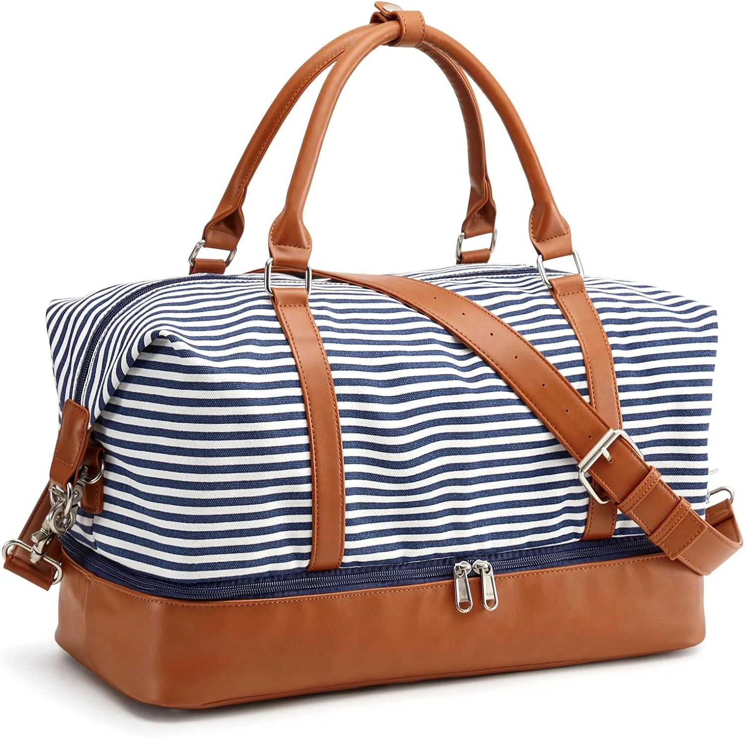 S-ZONE Weekender Bags for Women and Men Travel Duffel Bags with Shoe Compartment Overnight Carry on Duffle Tote Bag