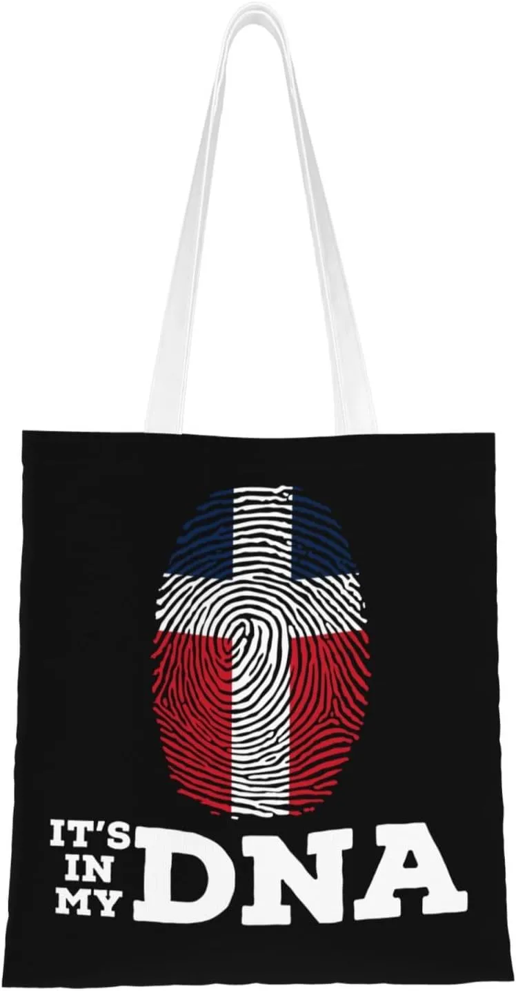 Saar It's in My DNA Tote Bag for Women Canvas Shopping Bags Reusable Large Capacity Casual Shoulder Handbags Grocery Bags DIY Gift Bags