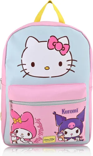 Sanrio Hello Kitty Backpack for Girls, Boys, Women, Men, Adults, Unisex | Cute PU Leather Large Hello Kitty, Kuromi and My Melody Travel Backpack Purse Shoulder Purse Travel Backpack