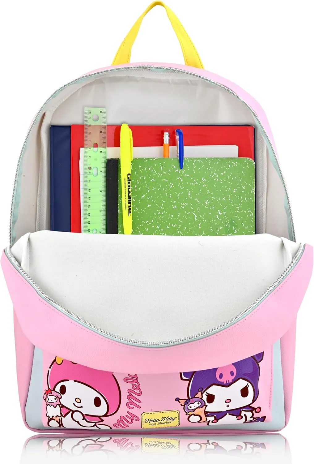 Sanrio Hello Kitty Backpack for Girls, Boys, Women, Men, Adults, Unisex | Cute PU Leather Large Hello Kitty, Kuromi and My Melody Travel Backpack Purse Shoulder Purse Travel Backpack