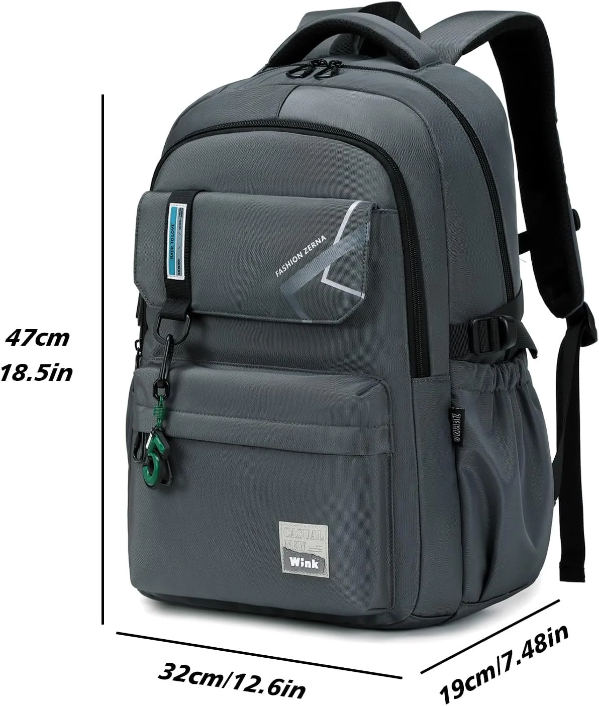 School Backpack for Boys Middle School Elementary Bookbags for Teens Boys, Waterproof Lightweight Casual Daypack(Dark Gray)
