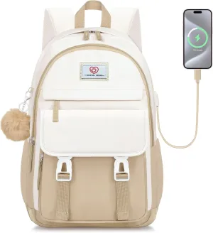 School Backpack for Girls - Cute Girls Backpack for Teens Women College, Middle & High School Bookbag Daypack with Aesthetic Design - 18″ Large Capacity (Age 12-25)