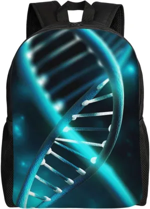 Science Gene Strand Print Backpack 16 Inch Lightweight Waterproof Travel Bags Casual Daypack For Women Men