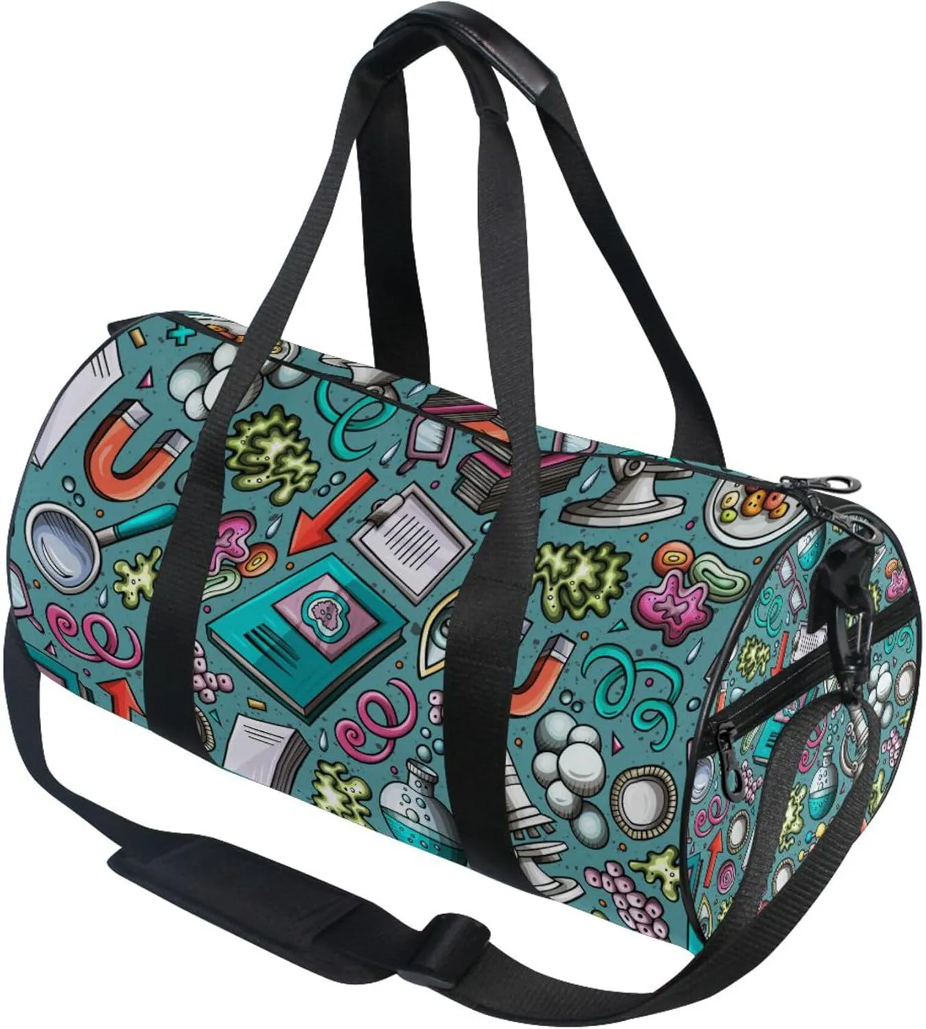 Science Pattern Gym Duffle Bags for Women Men Sports Fitness Bag Workout Travel Gymnastics Dance