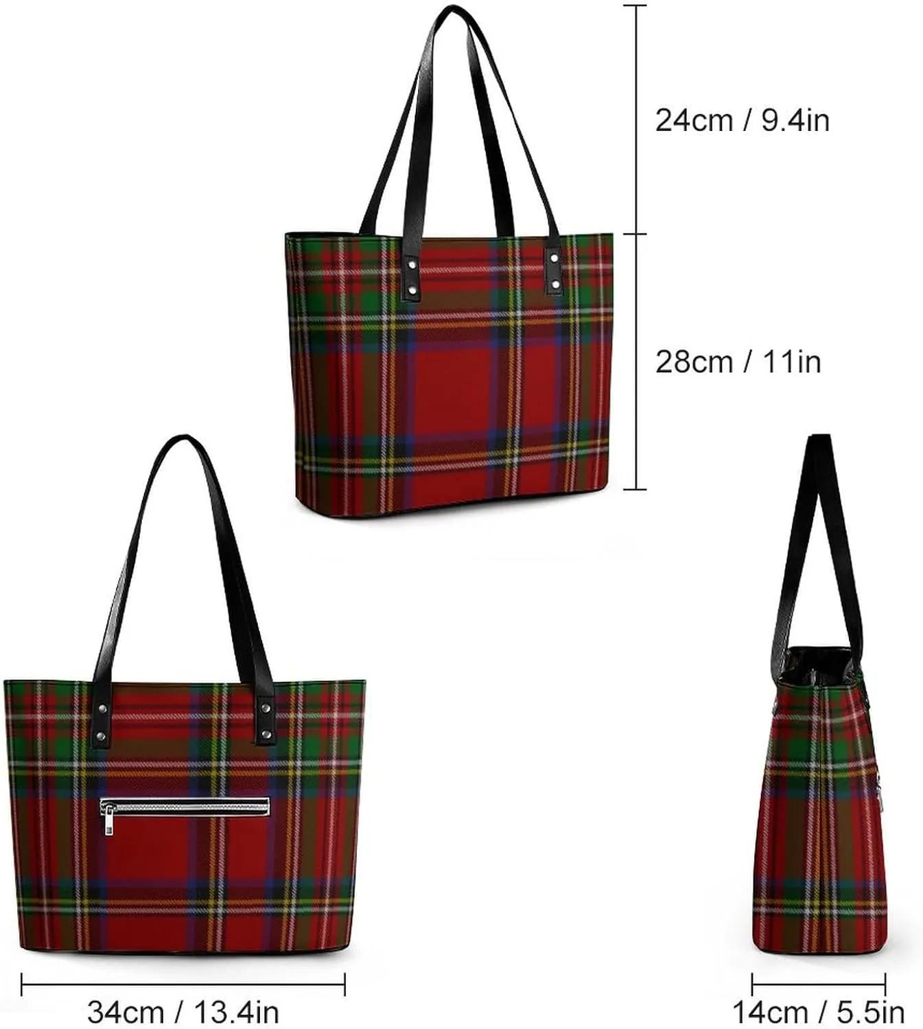 Scottish Clan Home Hume Large Capacity Portable Leather Handbag