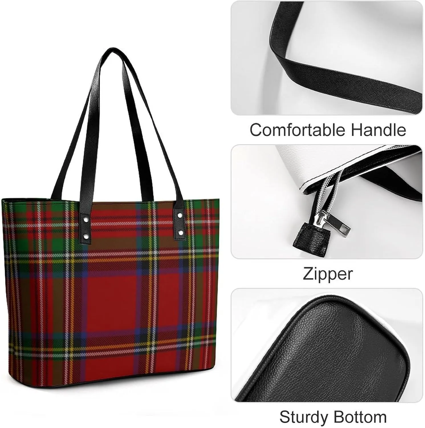 Scottish Clan Home Hume Large Capacity Portable Leather Handbag