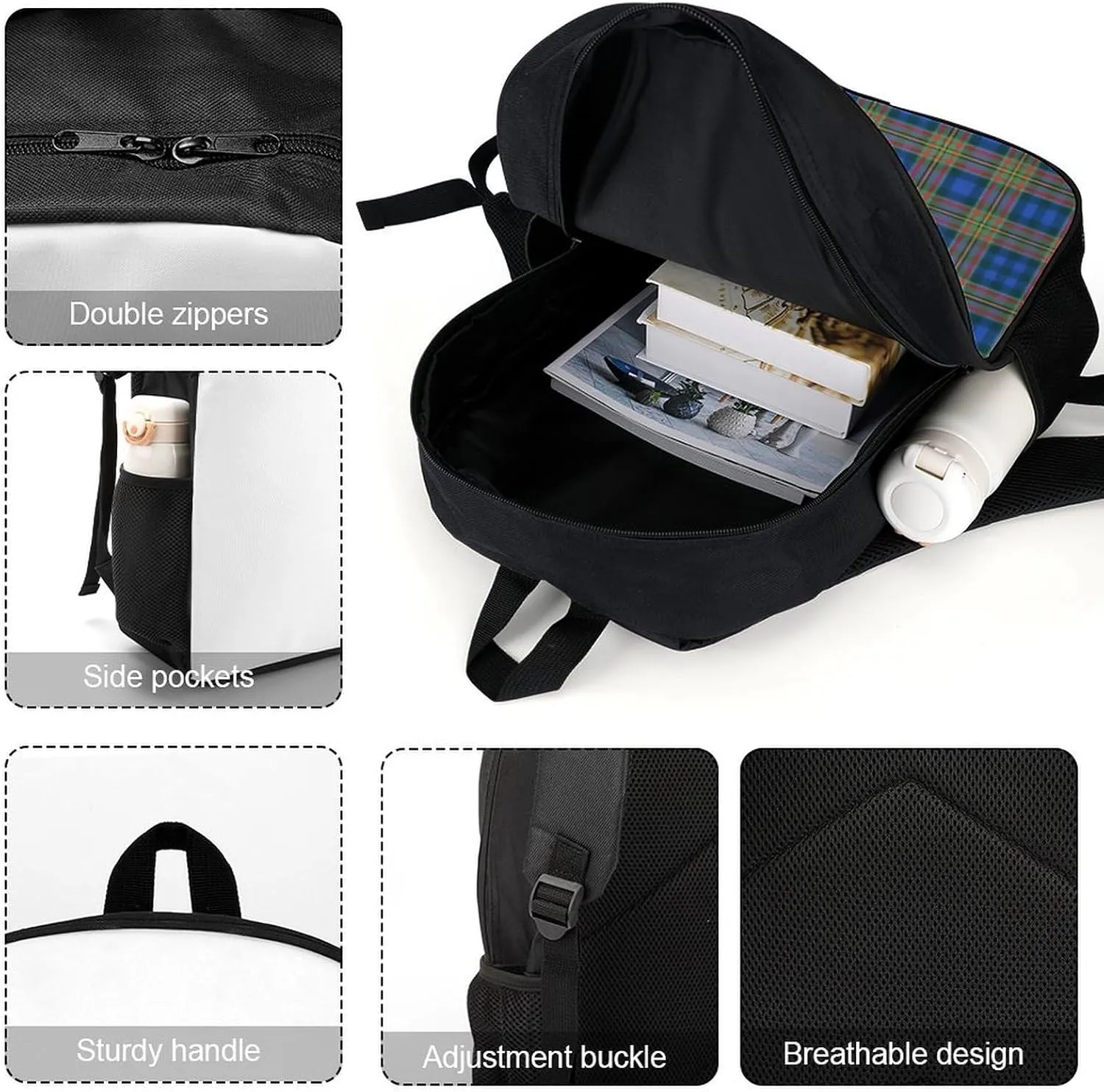 Scottish Clan MacLellan Tartan Plaid Backpack Lightweight Waterproof Backpacks Laptop Backpack for Unisex Casual Travel Daypacks Large Capacity